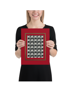 Vintage Face Pattern- Art Poster