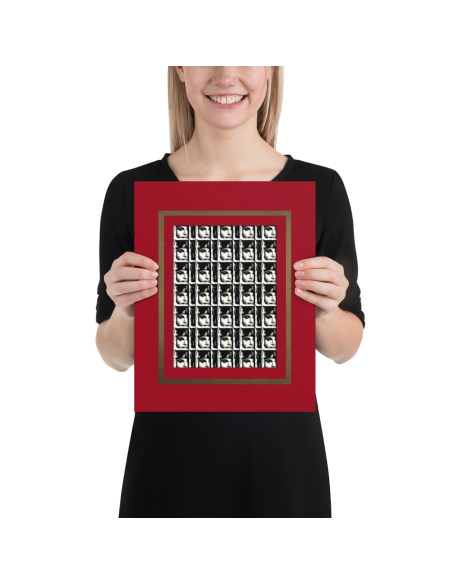 Vintage Face Pattern- Art Poster