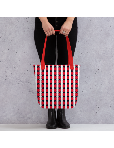 Red Lines Pattern- Tote bag