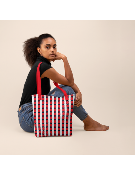 Red Lines Pattern- Tote bag