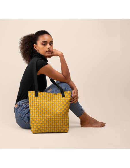 Yellow Geometry- Pattern Tote bag