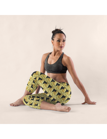 Yellow Geometry- Yoga Leggings