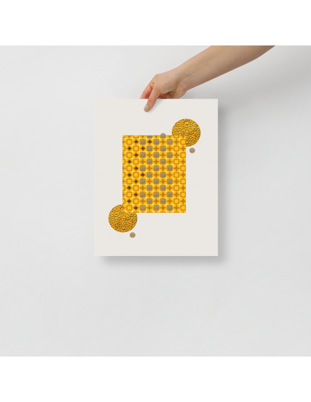 Gold and White Pattern- Art Poster