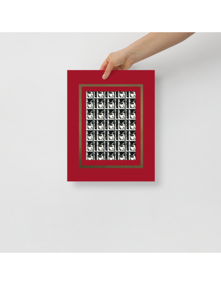 Vintage Face Pattern- Art Poster